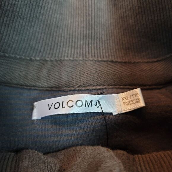 Volcom button-up sweatshirt, size XXL, charcoal gray raglan casual streetwear - Picture 5 of 10